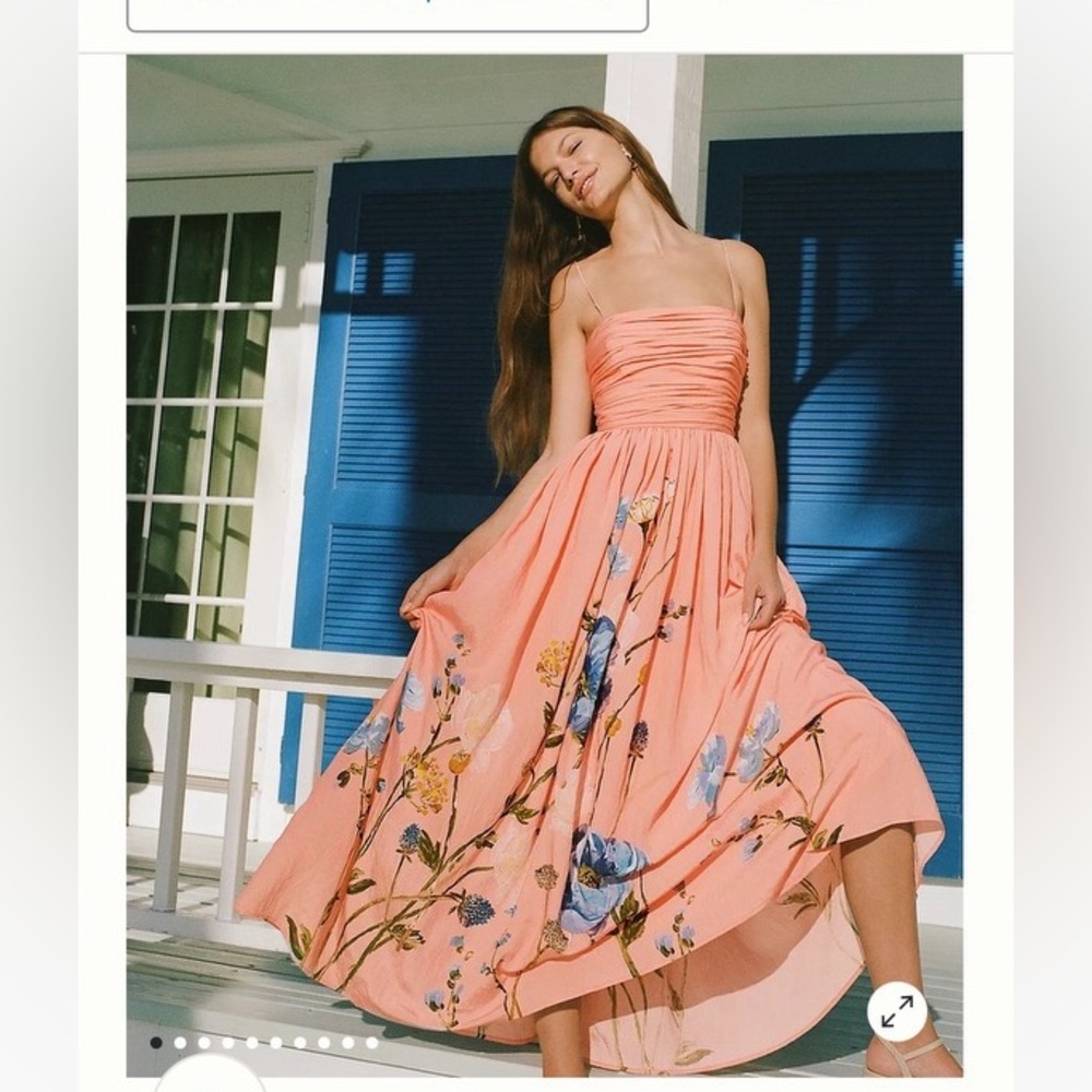 The Lorelei Ruched Bodice Midi Dress by Anthropologie